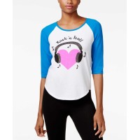 Betsey Johnson Women’s xox Trolls Embellished Concert Blouse Tops T-Shirt, Blue, Small