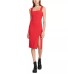  Womens Ottoman Rib Sleeveless Sweater Dress, lychee, Medium