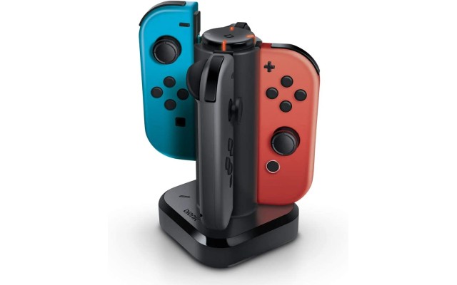  Tetra Power – Nintendo Switch Joy Con Charging Dock (4 Controllers) with Built-In Cable Adjustment System and LED Charge Status Indicators