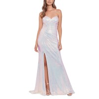 Blondie Nites Juniors’ Pleated Sequined Ball Gown Dress, Multi, 13