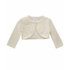 Bonnie Baby Baby Girls Ivory Flyaway Cardigan With Lace Trim