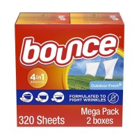 Bounce Fabric Softener Sheets – Outdoor Fresh Scent, 320 ct.(2 x 160 ct.) Bounce Fabric Softener Sheets – Outdoor Fresh Scent, 320 ct.(2 x 160 ct.)