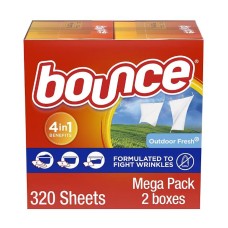 Bounce Fabric Softener Sheets – Outdoor Fresh Scent, 320 ct.(2 x 160 ct.)