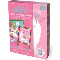 Box CanDIY Totally Deco String & Pompoms Art Set by Handstand Kids, Pink, 4 oz