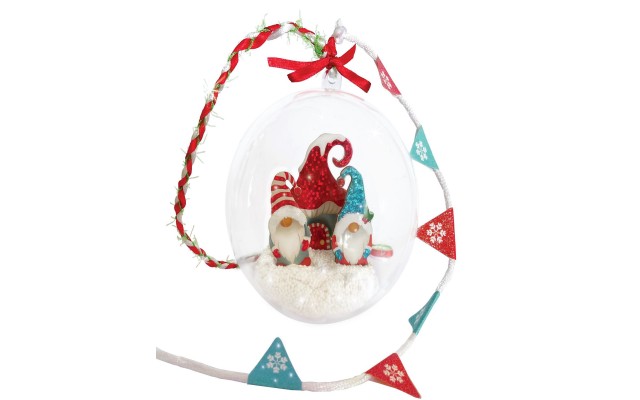  Totally Santa Ornament Set, Santa Gnome Village Ornament, 9.06