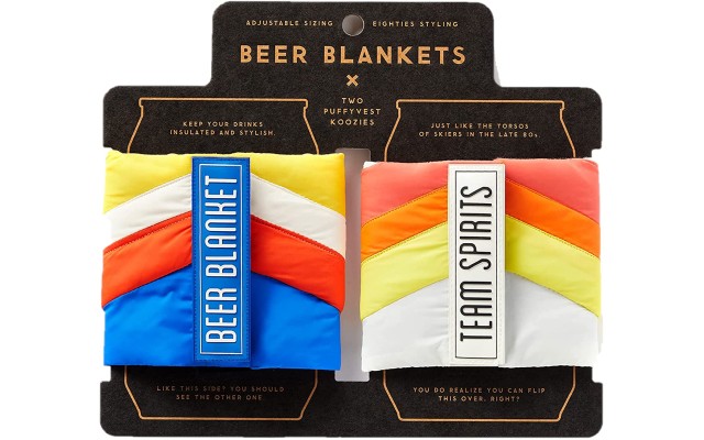  Brass Money Puffy-Vest Koozie, Multicolor, 9.75″ x 3.75″