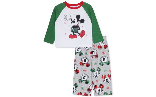  Matching Little Kids 2-Pc. Mickey Mouse Pajamas Set, Green, 4