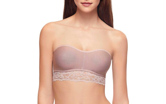 B.tempt’d Women's Charming Sheer Lace Bandeau Bras, Antler, Small