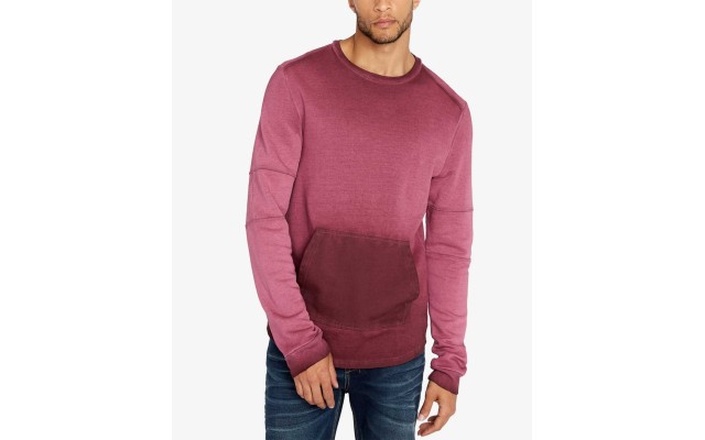  David Bitton Men’s Foround Regular-Fit Ombre French Terry Sweatshirts, Dark Purple, Medium