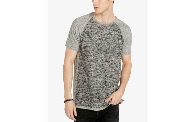  David Bitton Men’s Heathered Raglan T-Shirt ( Medium Gray, XL S/S)