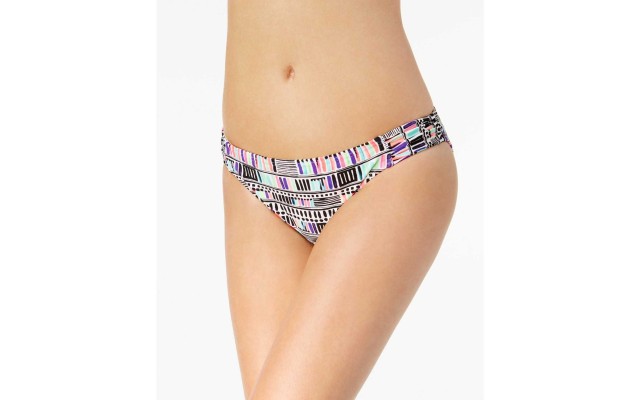  Sea Glass Deco Printed Side-Tab Bikini Bottoms Women’s Swimsuit (Multicolor, Large)
