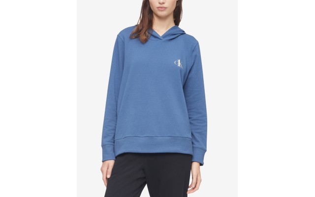  Ck One Plus Size French Terry Lounge Hoodie, Navy, 3X