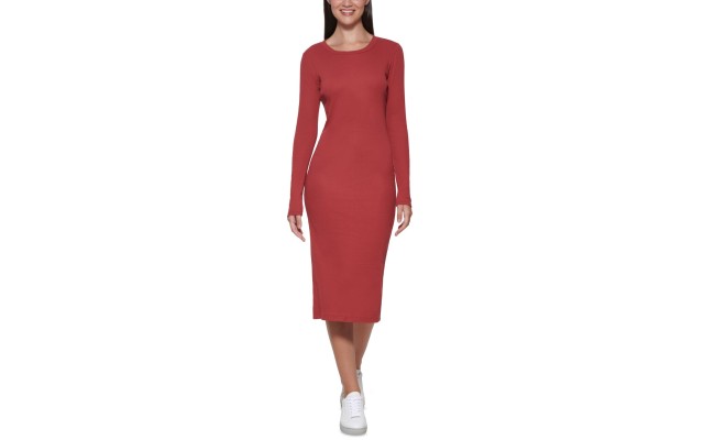  Jeans Cotton Knit Midi Dress, Raven, Large