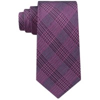 Calvin Klein Men’s Bold Schoolboy Plaid Slim Ties, Purple