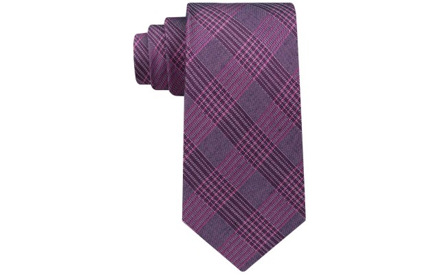  Men’s Bold Schoolboy Plaid Slim Ties, Purple
