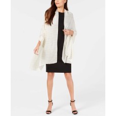Calvin Klein Pleated Metallic Stripe Evening Wrap (Eggshell, One Size)