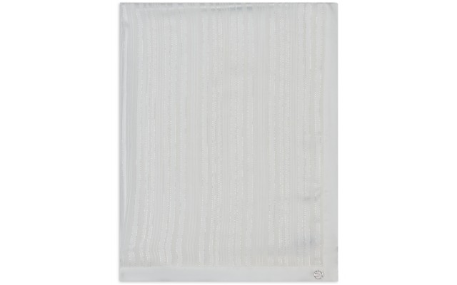  Satin-border Striped Metallic Scarf