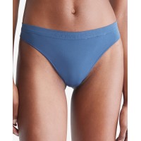 Calvin Klein Women’s Bonded Flex Mid-Rise Thong Panty, Blue, Small