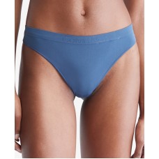 Calvin Klein Women’s Bonded Flex Mid-Rise Thong Panty, Blue, Small