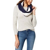 Calvin Klein Women’s Colorblocked Stripe Infinity Scarf (Navy)