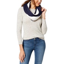 Calvin Klein Women’s Colorblocked Stripe Infinity Scarf (Navy)