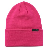 Calvin Klein Women’s Foldover-Cuff Double-Layered Beanie – Cerise