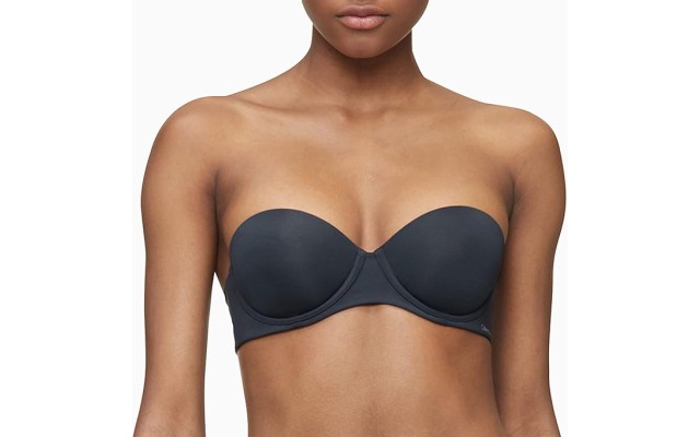  Women’s Naked Glamour Strapless Push-Up Bra, Black, 38C