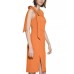  Womens Petite Bow Sheath Dress, Orange, 6P