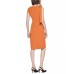  Womens Petite Bow Sheath Dress, Orange, 6P