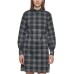  Womens Petite Plaid Ponte Mock-Neck Dress, Dark Gray/8P