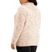  Women's Plus Size Cowlneck Sweater, Beige, 0X
