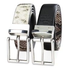Calvin Klein Women’s Reversible Leather Pant Belt, Natural/Black, XX-Large