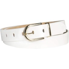 Calvin Klein Women’s Rounded Buckle Trouser Pant Dress Belt, Bone, X-Large