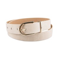 Calvin Klein Women’s Rounded Buckle Trouser Pant Dress Belt – Natural, 3X