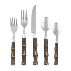 Cambridge Silversmiths Bamboo 20-Piece Flatware Set, Service for 4, Khaki