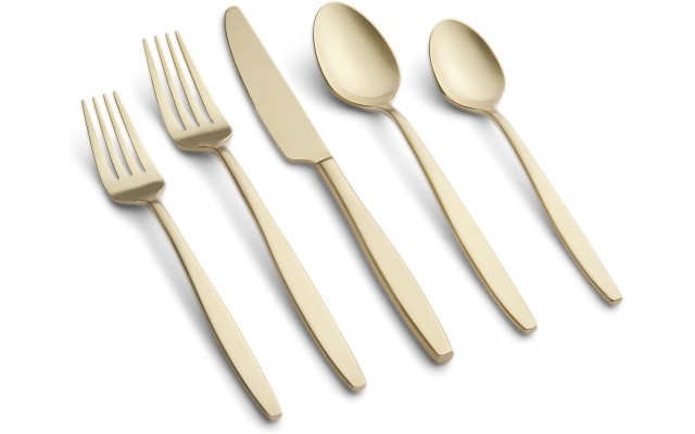  Nylah PVD Champagne Satin 18/0 20-Piece Flatware Set