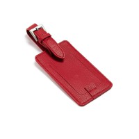 Campo Marzio Leather Luggage Tags, Dark Red