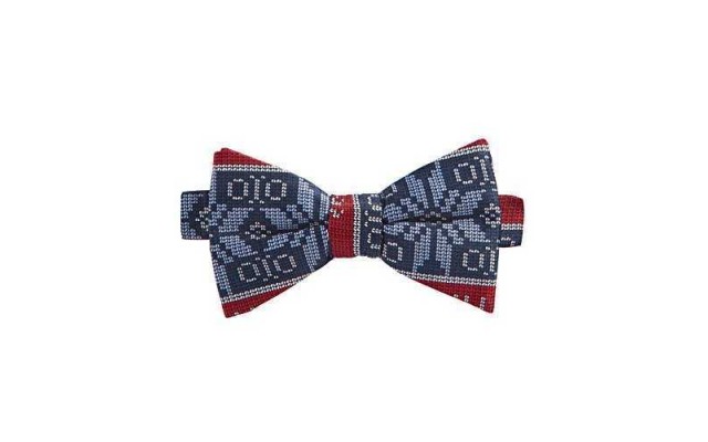  Men’s Christma Snowflake And Reindeer Pre-Tied Bow Ties, Blue