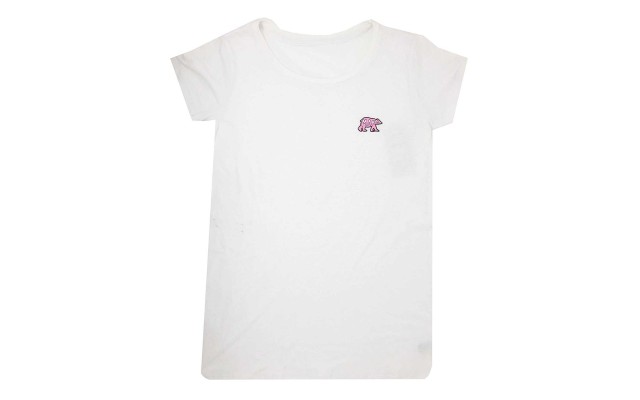  Women’s Pink Mama Bear T-Shirt Tops, White, Large