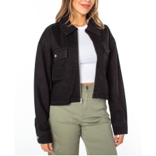 Celebrity Pink Juniors’ Collared Denim Shacket, Black, Large