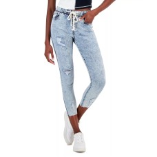 Celebrity Pink Juniors’ Pull-On Drawstring Elastic-Waist Jeans, Small, Undertow