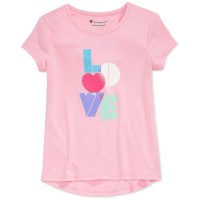 Champion Girls Toddler & Little Love Glitter Graphic-Print T-Shirts, Pink, 4