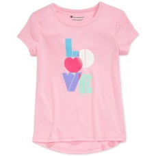 Champion Girls Toddler & Little Love Glitter Graphic-Print T-Shirts