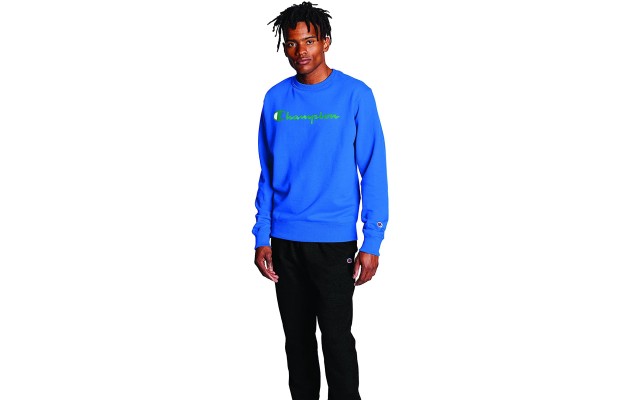  Mens Crew Neck Long Sleeve Sweatshirt, Blue, Small