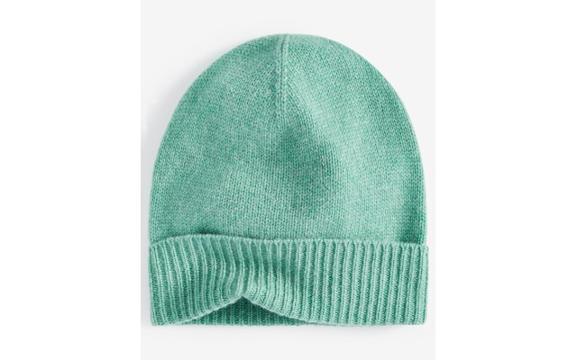  100% Cashmere Cuffed Beanie, Glacier Teal