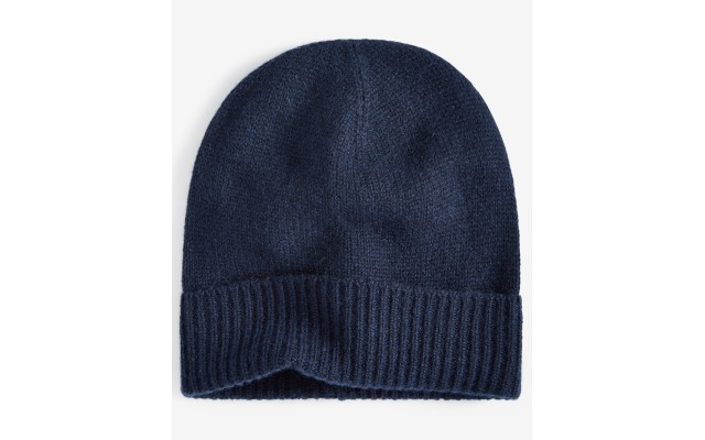  100% Cashmere Cuffed Beanie, Navy