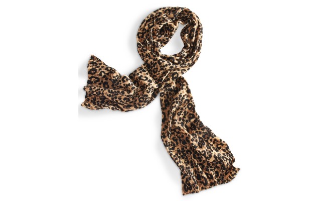  Cashmere Cheetah Mania Scarf, Pecan Sandie