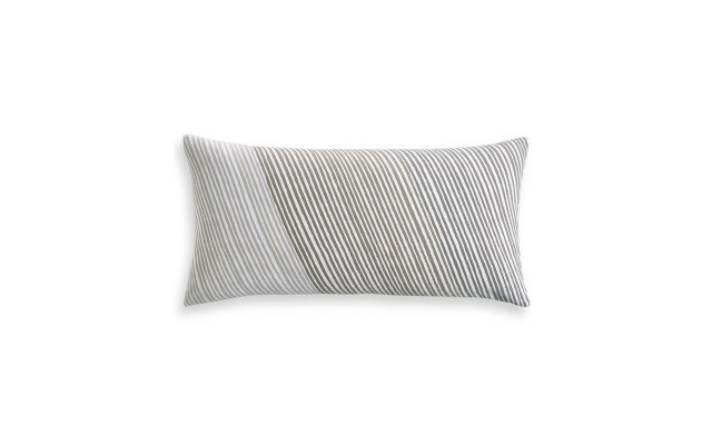  Damask Designs Diagonal Stripe Decorative Pillow, 12″ X 24″,Smoke