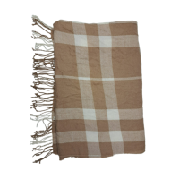 Charter Club Exploded Plaid Blanket Wrap, Camel