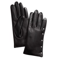 Charter Club Imitation-Pearl & Leather Touch Gloves (Black, S)